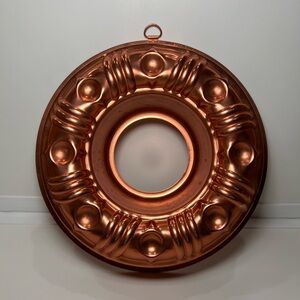 Vintage Copper Tone Aluminum Jell-o Mold  CAKE Ring Decor